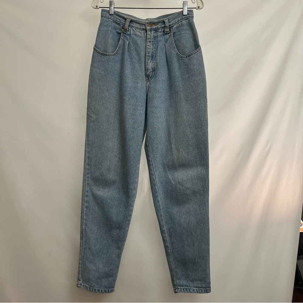 Jonny Q - size 29 - 1980s vintage pleated denim - patch high waisted mom jeans